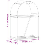 Log Holder Silver 80x45x120 cm Galvanised Steel 364589