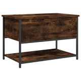 Storage Bench Smoked Oak 70x42.5x47 cm Engineered Wood 839020