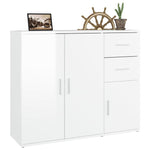 ZNTS Sideboard High Gloss White 91x29.5x75 cm Engineered Wood 823271