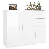 ZNTS Sideboard High Gloss White 91x29.5x75 cm Engineered Wood 823271