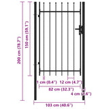 Fence Gate "BOXTEL" Single Door with Spike Top Steel 1x1,5 m Black 146034