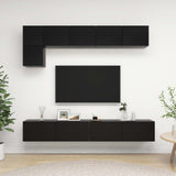 ZNTS 5 Piece TV Cabinet Set Black Engineered Wood 3078799