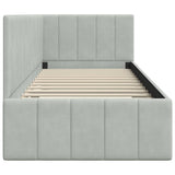 Corner Bed Frame with Headboard Light grey 80 x 200 cm Velvet 42016287