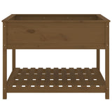 Planter with Shelf Honey Brown 111.5x111.5x81 cm Solid Wood Pine 823804