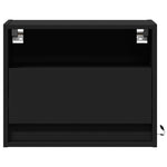 ZNTS Wall-mounted Bedside Cabinet with LED Lights Black 852063