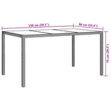 Garden Table White 150 x 90 x 75 cm Poly Rattan 362542
