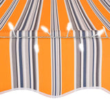Manual Retractable Awning with LED 400 cm Yellow and Blue 145854