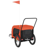 Pet Bike Trailer Orange and Black Oxford Fabric and Iron 94026