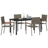 Garden Dining Set with Cushion 5 pcs Grey Poly Rattan 3379712