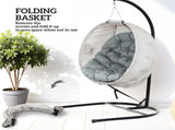 Hanging Egg Chair Outdoor Indoor Garden Swing Chair with Folding Basket, Garden Hanging Chair with T3398P320177