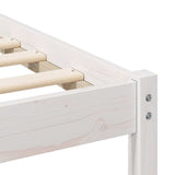 Bed Frame with Headboard White 140 x 190 cm Solid Pine Wood 872237