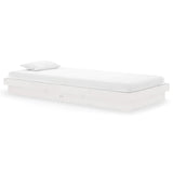 819893 Bed Frame without Mattress White Solid Wood 90x200 cm