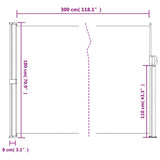 Retractable Side Awning Beige 180x300 cm 4004345