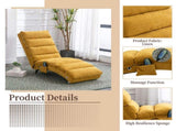 GOMYWAY Fabric Relaxation Chaise Lounge Chair, Full Body Support Fixed Recliner Sofa with Gentle W2678P389545