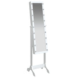 Free-Standing Mirror with LED White 34x37x146 cm 351766