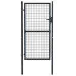 ZNTS Mesh Garden Gate Galvanised Steel 100x225 cm Grey 145774