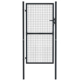 ZNTS Mesh Garden Gate Galvanised Steel 100x225 cm Grey 145774