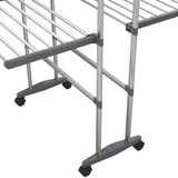3-Tier Laundry Drying Rack with Wheels Silver 60x70x129 cm 344376