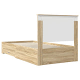 Bed Frame with Drawer Sonoma Oak 100 x 200 cm Engineered Wood 3411343