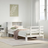 Bookcase Bed without Mattress White 100x200cm Solid Wood Pine 3322736