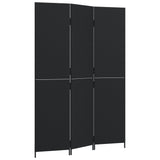 Room Divider 3 Panels Black Poly Rattan 365356