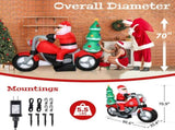 6ft 18W 7 LED Lights Santa Claus Rides Motorcycle Garden Santa Claus Decoration 93985101