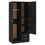 Wardrobe Black 80x52x180 cm Engineered Wood 800640
