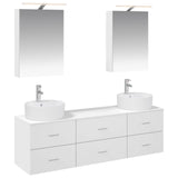 Bathroom Furniture Set 5 pcs White Engineered Wood and Glass 3406871