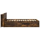 Bed Frame with Storage Smoked Oak 75 x 190 cm Engineered Wood 3433317