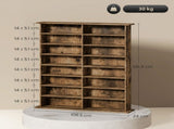 16-Compartment Media Shelf - Rustic Brown T3398P423534