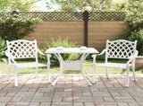 Garden Table Set 3 pcs White Cast Aluminium 3334734