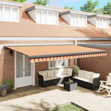 Retractable Awning Yellow and White 4.5x3 m Fabric and Aluminium 3154559