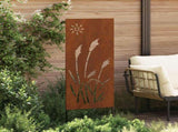 Garden Privacy Screen Rusty 50 x 140 cm Weathering Steel 876279