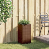 ZNTS Garden Planter Brown 30x30x60 cm Poly Rattan 366411