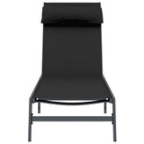 Sunlounger 1-person Black and Anthracite 197 x 54 x 86 cm Steel 42010348