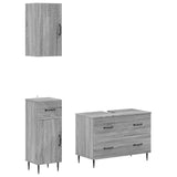 3 Piece Bathroom Cabinet Set HAARLEM Grey Sonoma 3417780