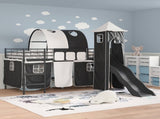 Kids'Loft Bed Frame Black 100 x 200 cm Metal 42020874