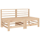 Middle Sofas with Cushions 2 pcs Solid Wood Pine 825688