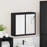 Bathroom Mirror Cabinet Black 65x20x60 cm Engineered Wood 849254