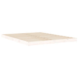 Bed Frame without Mattress White 150x200 cm King Size Solid Wood Pine 823440