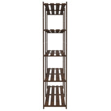 5-Tier Storage Rack Brown 170x38x170 cm Solid Wood Pine 373395