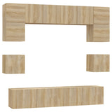 8 Piece TV Cabinet Set Sonoma Oak Engineered Wood 3114408