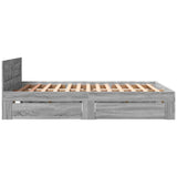 Bed Frame with Headboard without Mattress Grey Sonoma 160x200 cm 3295553