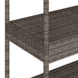 Bar Cart 3-Tier Grey Poly Rattan and Solid Wood Acacia 368724
