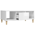 ZNTS Coffee Table High Gloss White 90x50x36,5 cm Engineered Wood 821062