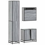 3 Piece Bathroom Furniture Set Grey Sonoma Engineered Wood 3301108