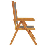 Reclining Garden Chairs 8 pcs Grey Solid Wood Acacia 3214534