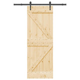 Sliding Door NARVIK Natural and Black 70 x 210 cm 3445239