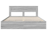 Bed Frame with Drawer Grey Sonoma 160 x 200 cm Engineer Wood 3409837