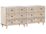 Sideboard 2 pcs White 60 x 33.5 x 75 cm Solid Mango Wood 3310112